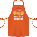 Every Days a Grill Day Funny BBQ Retirement Cotton Apron 100% Organic Orange