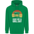 Every Days a Grill Day Funny BBQ Retirement Mens 80% Cotton Hoodie Irish Green