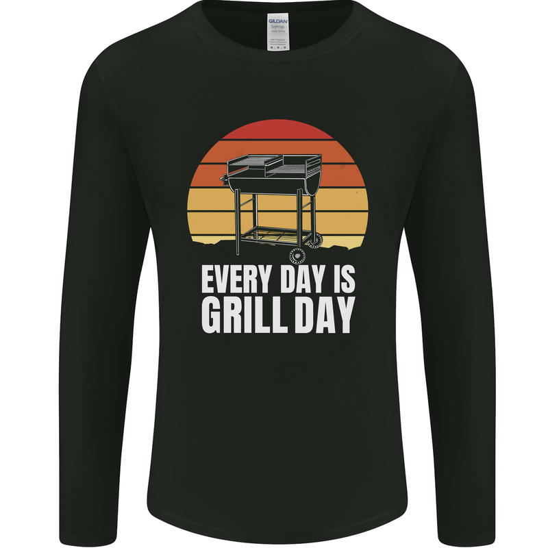 Every Days a Grill Day Funny BBQ Retirement Mens Long Sleeve T-Shirt Black