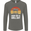 Every Days a Grill Day Funny BBQ Retirement Mens Long Sleeve T-Shirt Charcoal