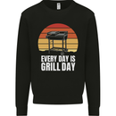 Every Days a Grill Day Funny BBQ Retirement Mens Sweatshirt Jumper Black