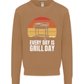 Every Days a Grill Day Funny BBQ Retirement Mens Sweatshirt Jumper Caramel Latte