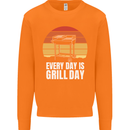 Every Days a Grill Day Funny BBQ Retirement Mens Sweatshirt Jumper Orange