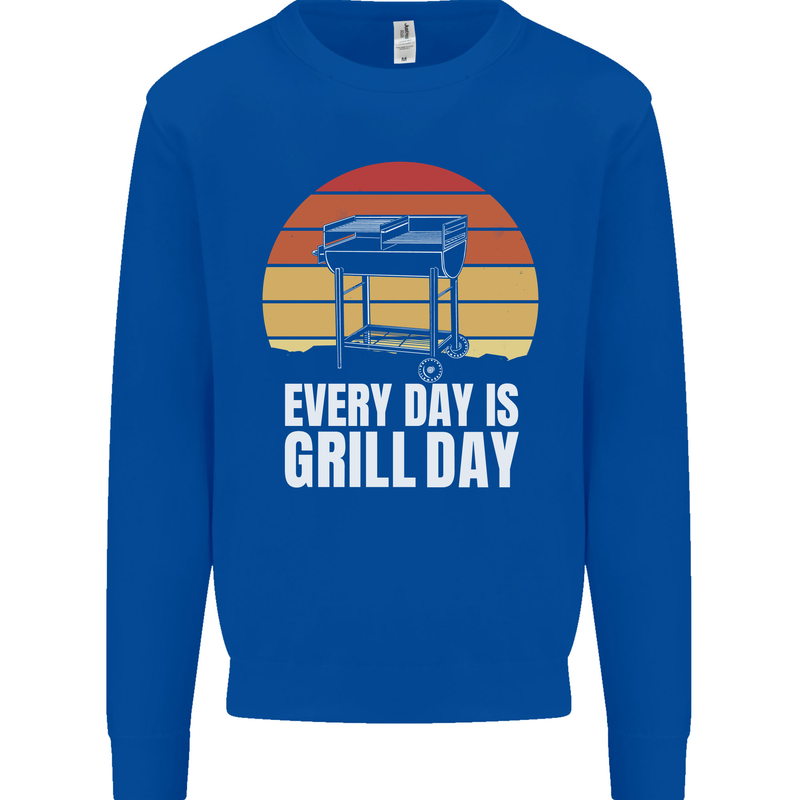 Every Days a Grill Day Funny BBQ Retirement Mens Sweatshirt Jumper Royal Blue