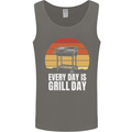 Every Days a Grill Day Funny BBQ Retirement Mens Vest Tank Top Charcoal