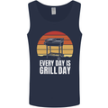 Every Days a Grill Day Funny BBQ Retirement Mens Vest Tank Top Navy Blue