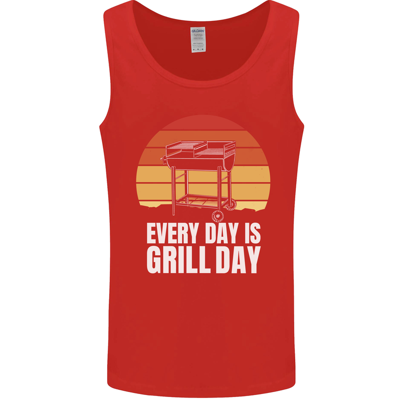 Every Days a Grill Day Funny BBQ Retirement Mens Vest Tank Top Red