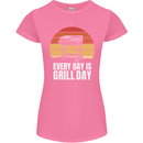Every Days a Grill Day Funny BBQ Retirement Womens Petite Cut T-Shirt Azalea