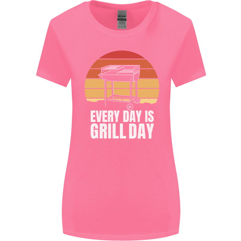 Every Days a Grill Day Funny BBQ Retirement Womens Wider Cut T-Shirt Azalea
