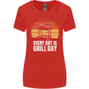 Every Days a Grill Day Funny BBQ Retirement Womens Wider Cut T-Shirt Red