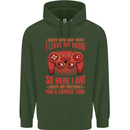 Every Now & Then I Leave My Room Gamer Childrens Kids Hoodie Forest Green