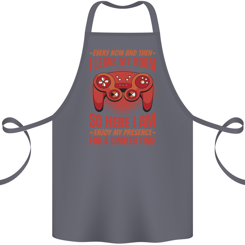 Every Now & Then I Leave My Room Gamer Cotton Apron 100% Organic Steel