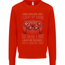 Every Now & Then I Leave My Room Gamer Kids Sweatshirt Jumper Bright Red