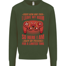 Every Now & Then I Leave My Room Gamer Kids Sweatshirt Jumper Forest Green