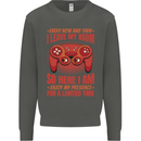 Every Now & Then I Leave My Room Gamer Kids Sweatshirt Jumper Storm Grey