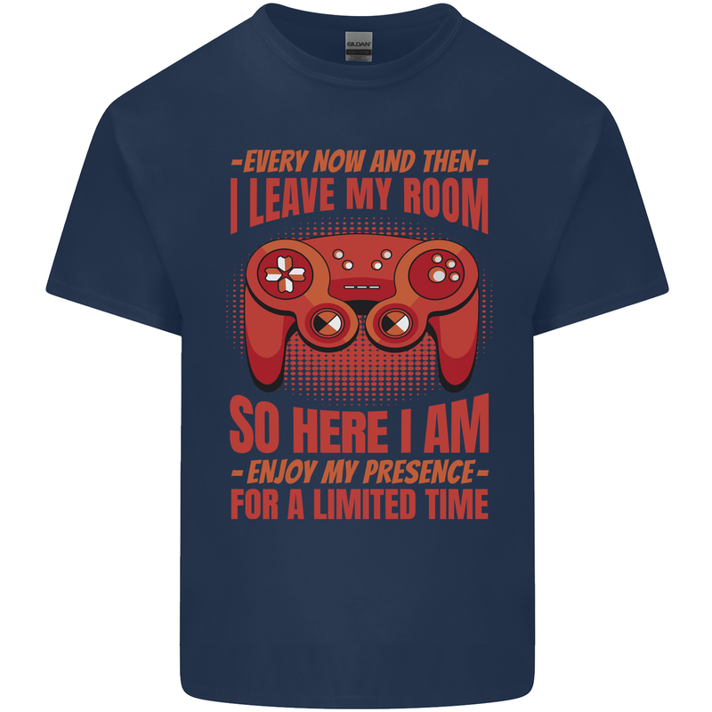Every Now & Then I Leave My Room Gamer Kids T-Shirt Childrens Navy Blue