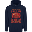 Every Now & Then I Leave My Room Gamer Mens 80% Cotton Hoodie Navy Blue