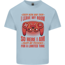 Every Now & Then I Leave My Room Gamer Mens Cotton T-Shirt Tee Top Light Blue