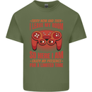 Every Now & Then I Leave My Room Gamer Mens Cotton T-Shirt Tee Top Military Green