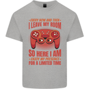 Every Now & Then I Leave My Room Gamer Mens Cotton T-Shirt Tee Top Sports Grey
