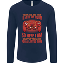 Every Now & Then I Leave My Room Gamer Mens Long Sleeve T-Shirt Navy Blue