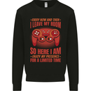 Every Now & Then I Leave My Room Gamer Mens Sweatshirt Jumper Black