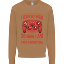 Every Now & Then I Leave My Room Gamer Mens Sweatshirt Jumper Caramel Latte