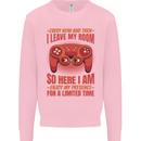 Every Now & Then I Leave My Room Gamer Mens Sweatshirt Jumper Light Pink