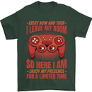 Every Now & Then I Leave My Room Gamer Mens T-Shirt 100% Cotton Forest Green