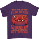 Every Now & Then I Leave My Room Gamer Mens T-Shirt 100% Cotton Purple
