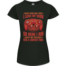 Every Now & Then I Leave My Room Gamer Womens Petite Cut T-Shirt Black