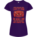 Every Now & Then I Leave My Room Gamer Womens Petite Cut T-Shirt Purple
