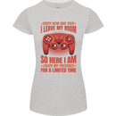 Every Now & Then I Leave My Room Gamer Womens Petite Cut T-Shirt Sports Grey