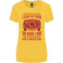 Every Now & Then I Leave My Room Gamer Womens Wider Cut T-Shirt Yellow