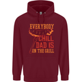 Everybody Chill Dad Is on the Grill Childrens Kids Hoodie Maroon