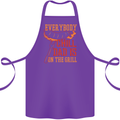 Everybody Chill Dad Is on the Grill Cotton Apron 100% Organic Purple