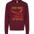 Everybody Chill Dad Is on the Grill Kids Sweatshirt Jumper Maroon