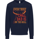 Everybody Chill Dad Is on the Grill Kids Sweatshirt Jumper Navy Blue