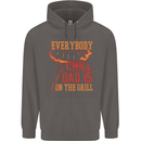 Everybody Chill Dad Is on the Grill Mens 80% Cotton Hoodie Charcoal