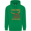 Everybody Chill Dad Is on the Grill Mens 80% Cotton Hoodie Irish Green