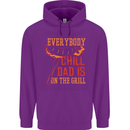Everybody Chill Dad Is on the Grill Mens 80% Cotton Hoodie Purple