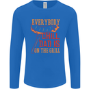 Everybody Chill Dad Is on the Grill Mens Long Sleeve T-Shirt Royal Blue