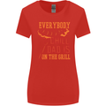 Everybody Chill Dad Is on the Grill Womens Wider Cut T-Shirt Red