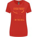 Everybody Chill Dad Is on the Grill Womens Wider Cut T-Shirt Red