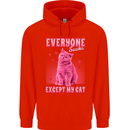 Everyone Sucks Except My Cat Childrens Kids Hoodie Bright Red