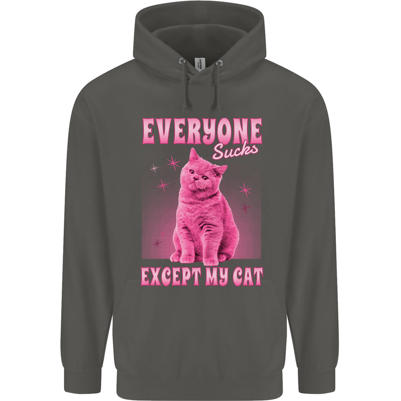 Everyone Sucks Except My Cat Childrens Kids Hoodie Storm Grey