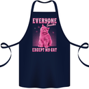 Everyone Sucks Except My Cat Cotton Apron 100% Organic Navy Blue