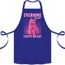 Everyone Sucks Except My Cat Cotton Apron 100% Organic Royal Blue