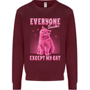 Everyone Sucks Except My Cat Kids Sweatshirt Jumper Maroon