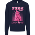 Everyone Sucks Except My Cat Kids Sweatshirt Jumper Navy Blue